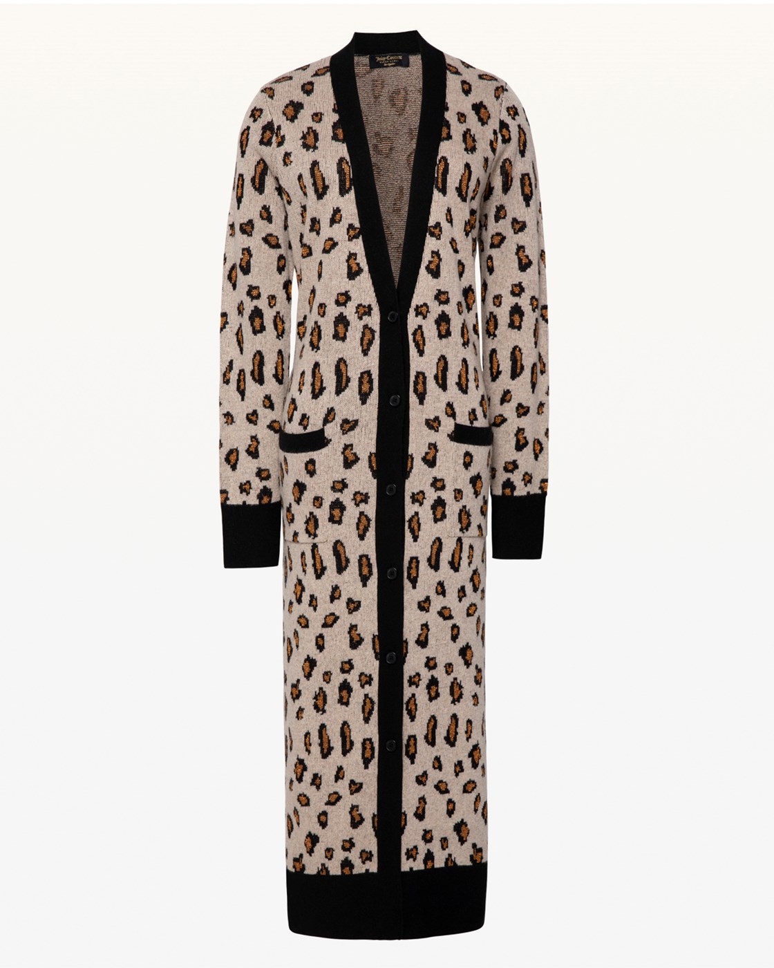 Juicy Couture Metallic Leopard Jacquard Long Cardigan